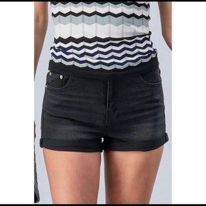 NEW Black Denim Cuffed Shorts